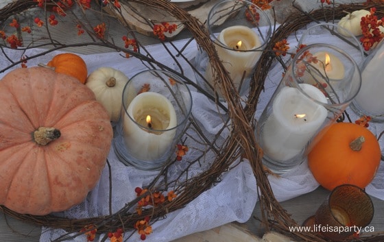 rustic thanksgiving tablescape centrepiece