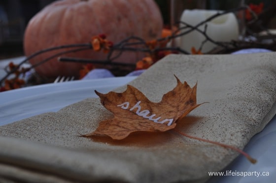 DIY thanksgiving place cards