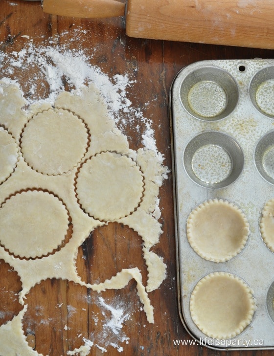 rolling out pastry for tarts