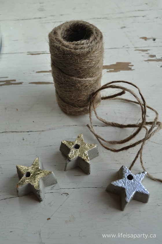 concrete star Christmas ornaments