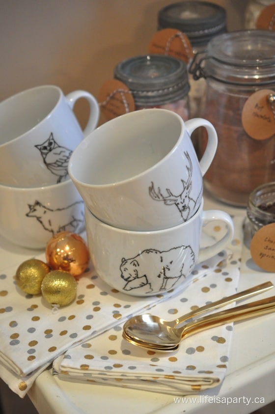 Easy DIY Woodland Mugs