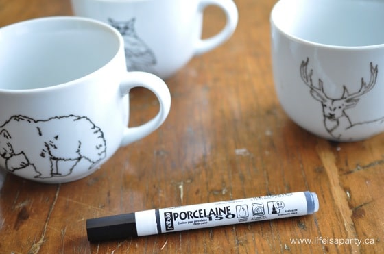 using a ceramic marker on mugs