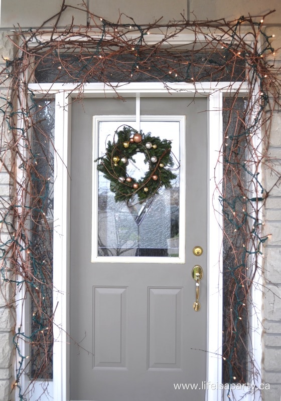 Christmas front door grapevine garland