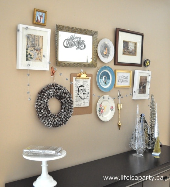 how to hang a Christmas gallery wall