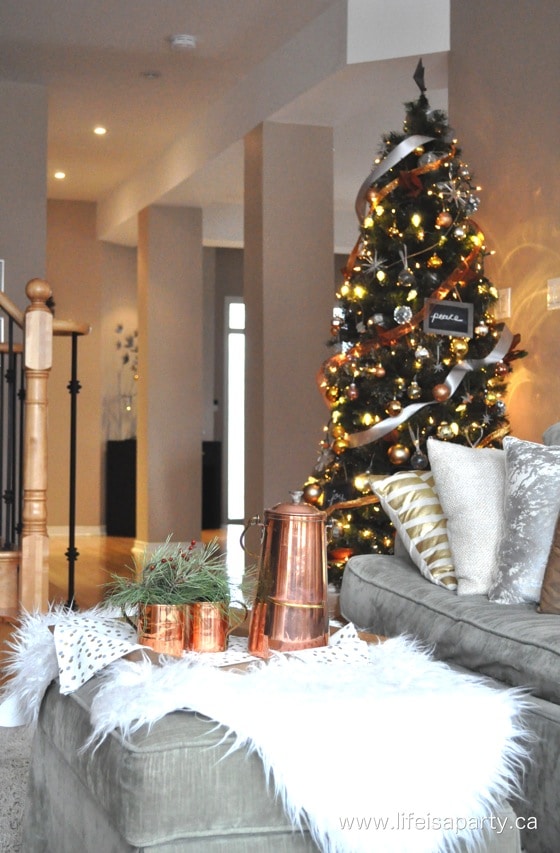 copper Christmas decor