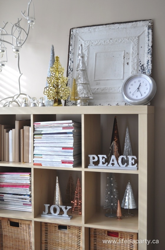 Christmas book case styling