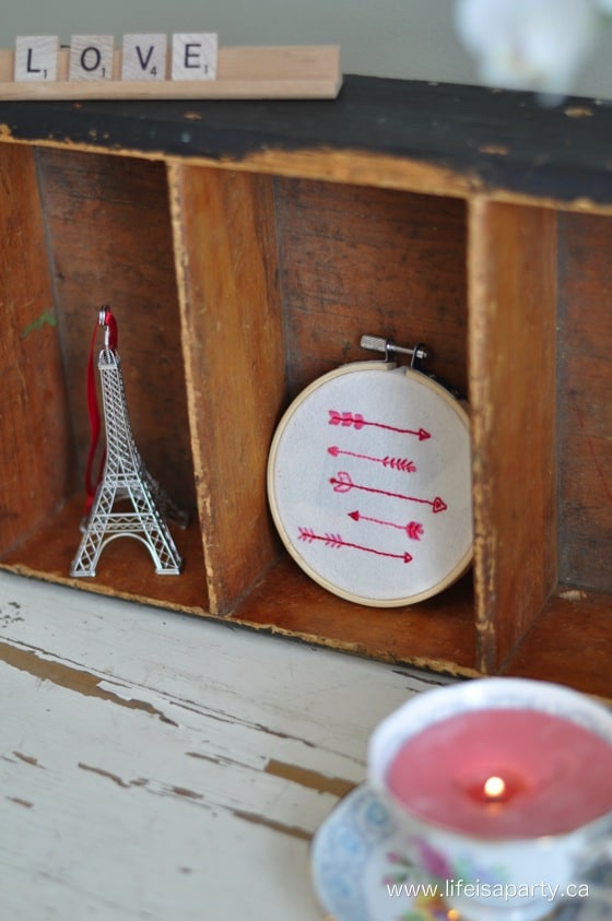 DIY Arrow Embroidery for Valentine's Day