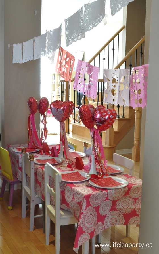 Valentine's Day Fiesta kid's table