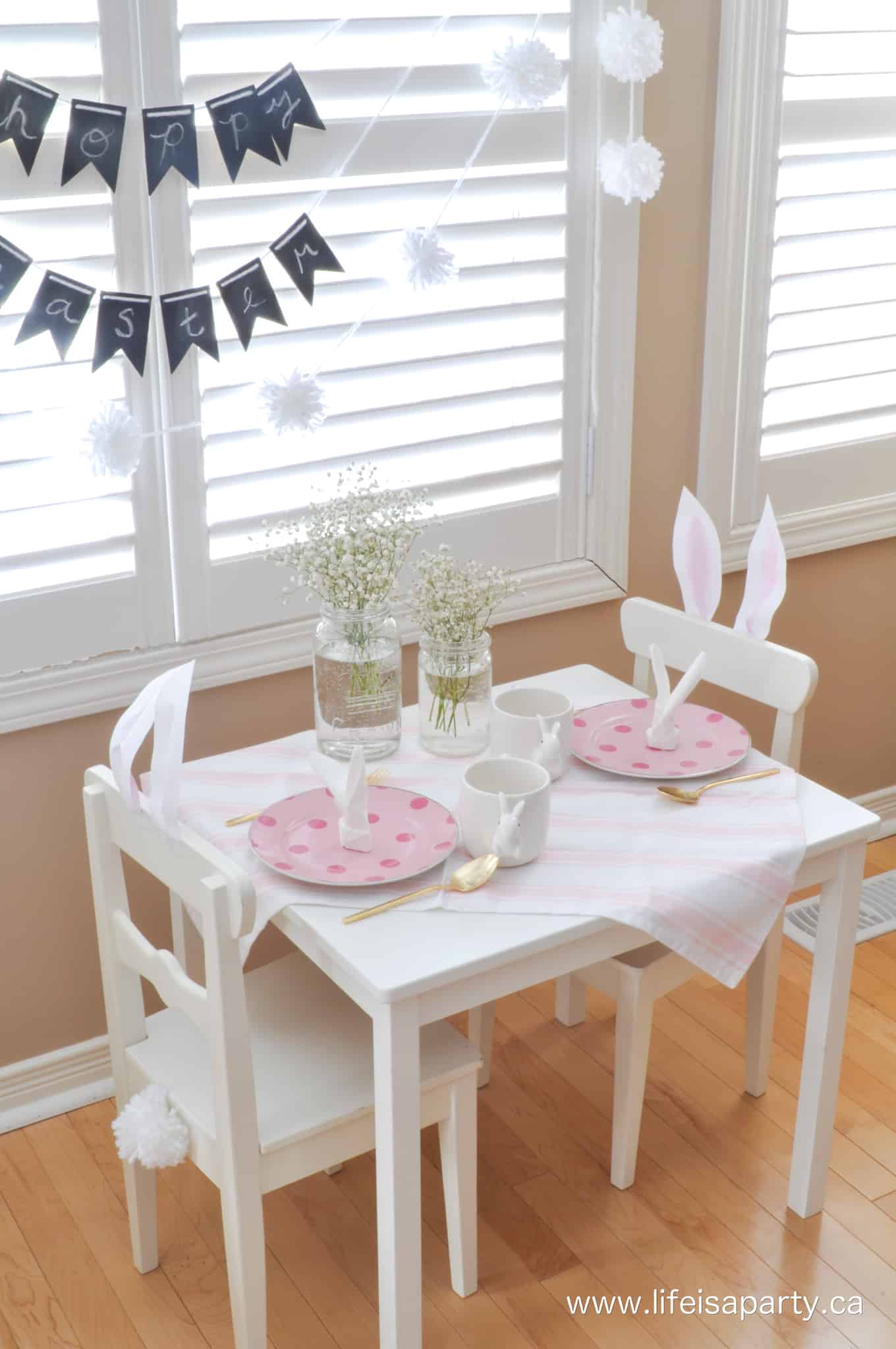 bunny themed kids table