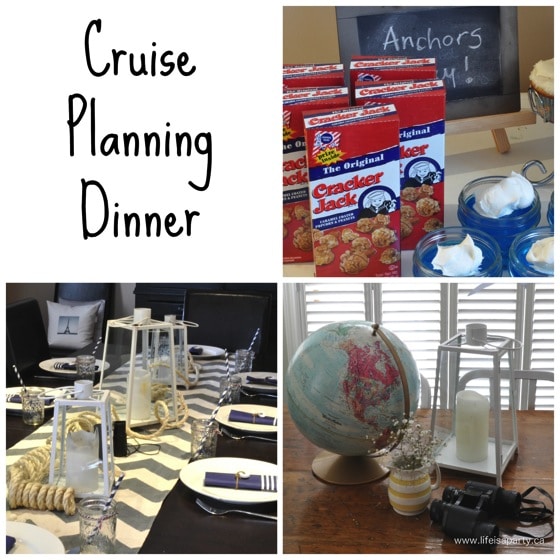 Nautical Party: Crusie themed dinner party with a nautical themed tablescape, centrepiece, and place settings, and cruise themed easy dessert ideas.