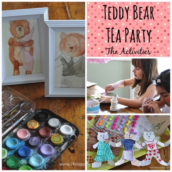 Teddy Bear Tea Party: teddy bear party activity and game ideas, tea party decor, and a tea party menu with links to recipes. 