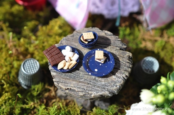 camping fairy garden miniature smores from polymer clay