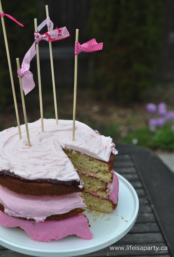 homemade Almond Cake with Raspberry Jam 