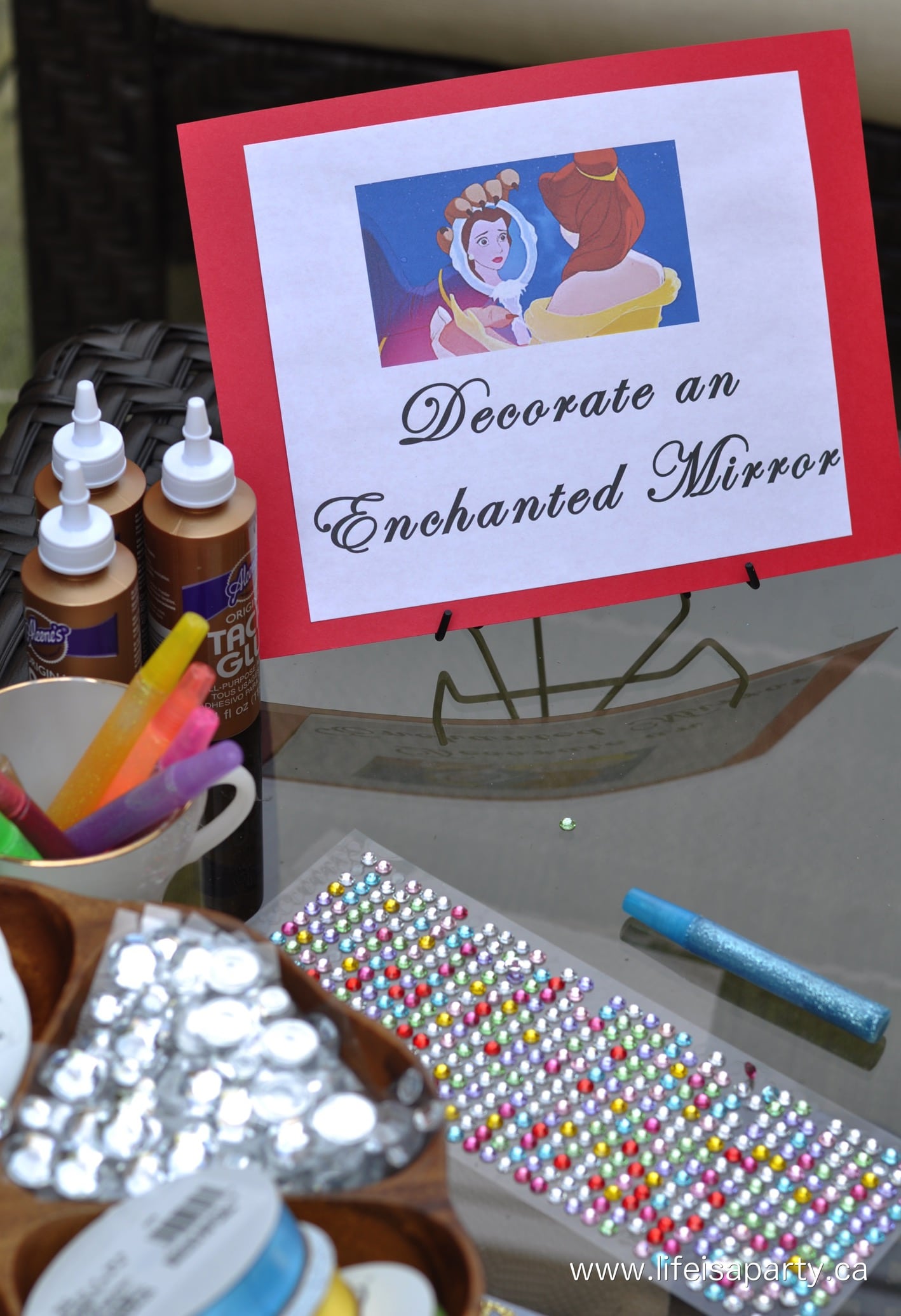 decorate a enchanted beauty and the beast mirror craft