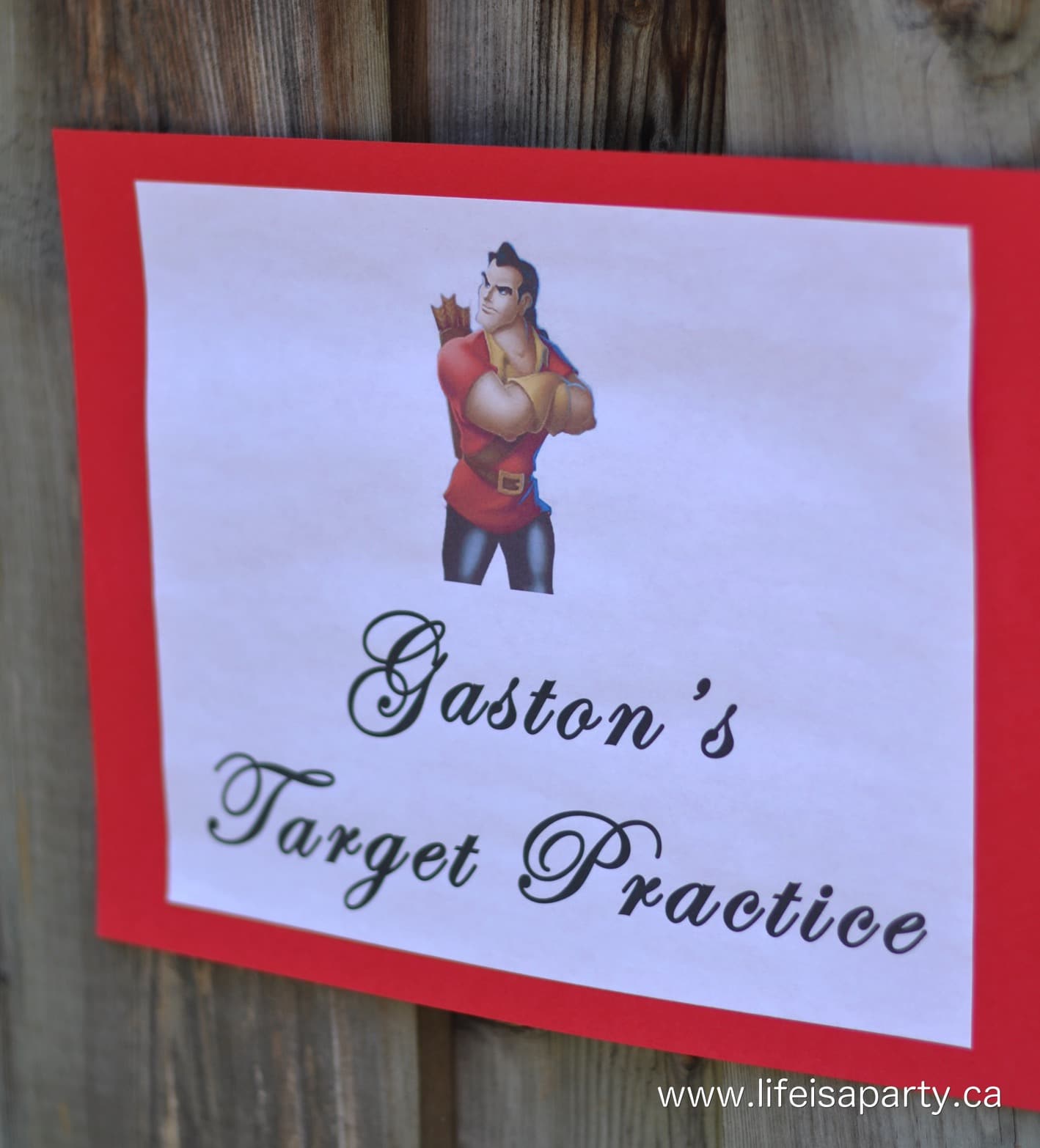 Gaston's Target Practice sign