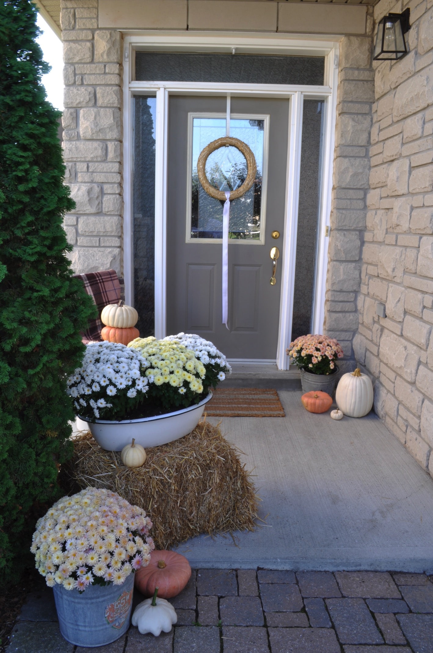 neutral fall front porch