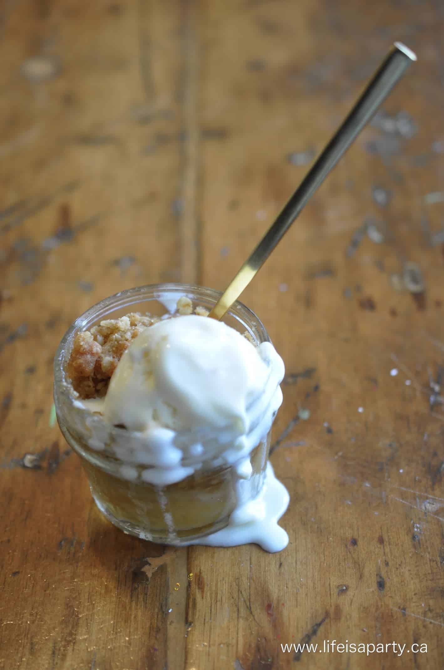 Apple Crisp in a mason jar