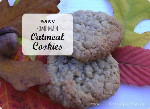 Oatmeal Cookies: Easy recipe, the perfect oatmeal recipe, option to add in raisins or chocolate chips.