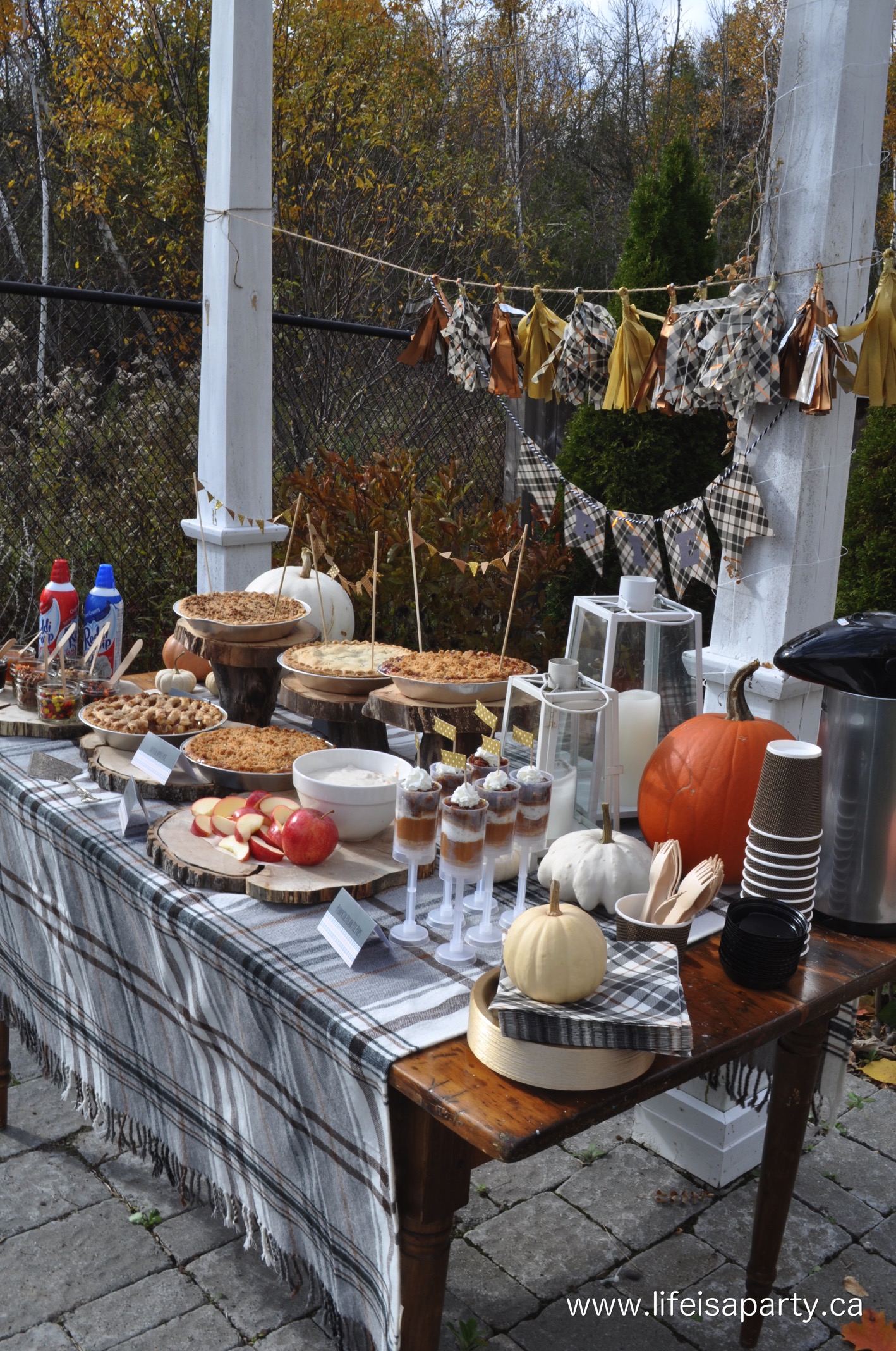 outdoor fall pie party