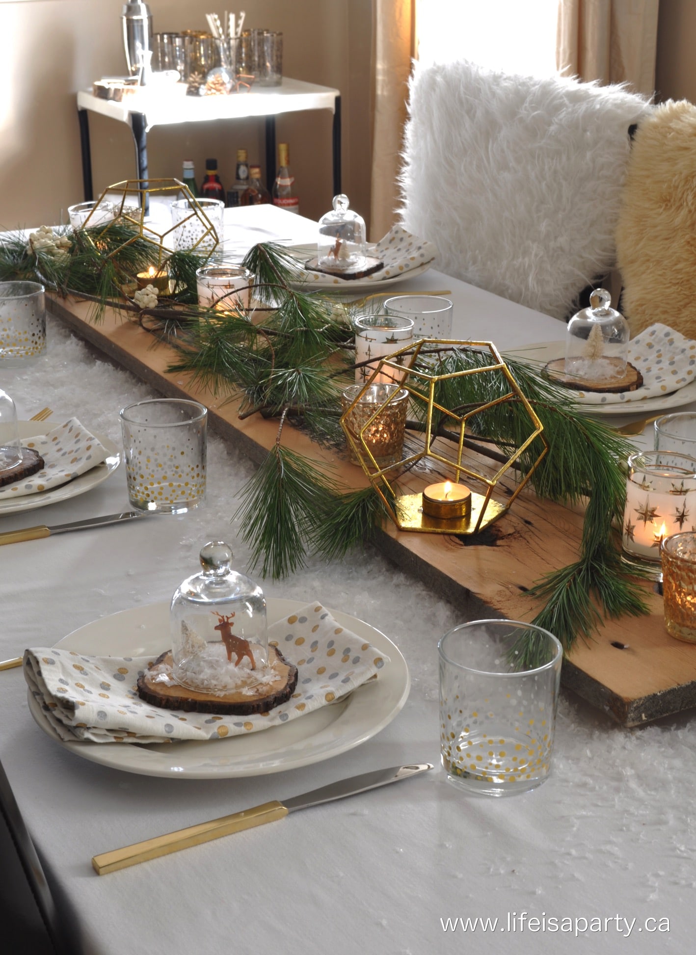 Rustic Snowy Christmas Table