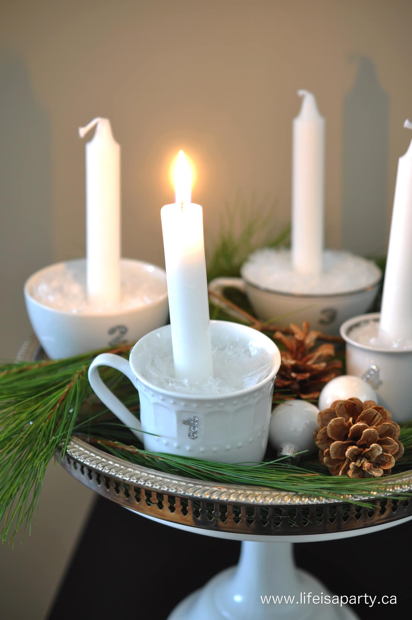 teacup candle advent wreath