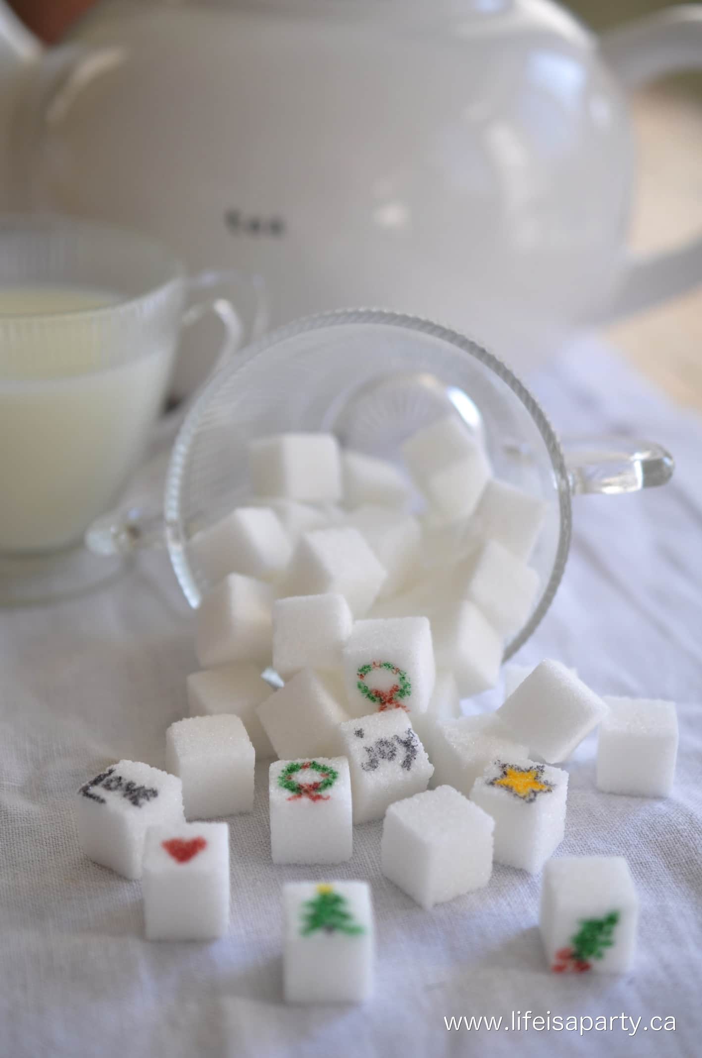 Christmas Sugar Cubes for a Christmas tea party
