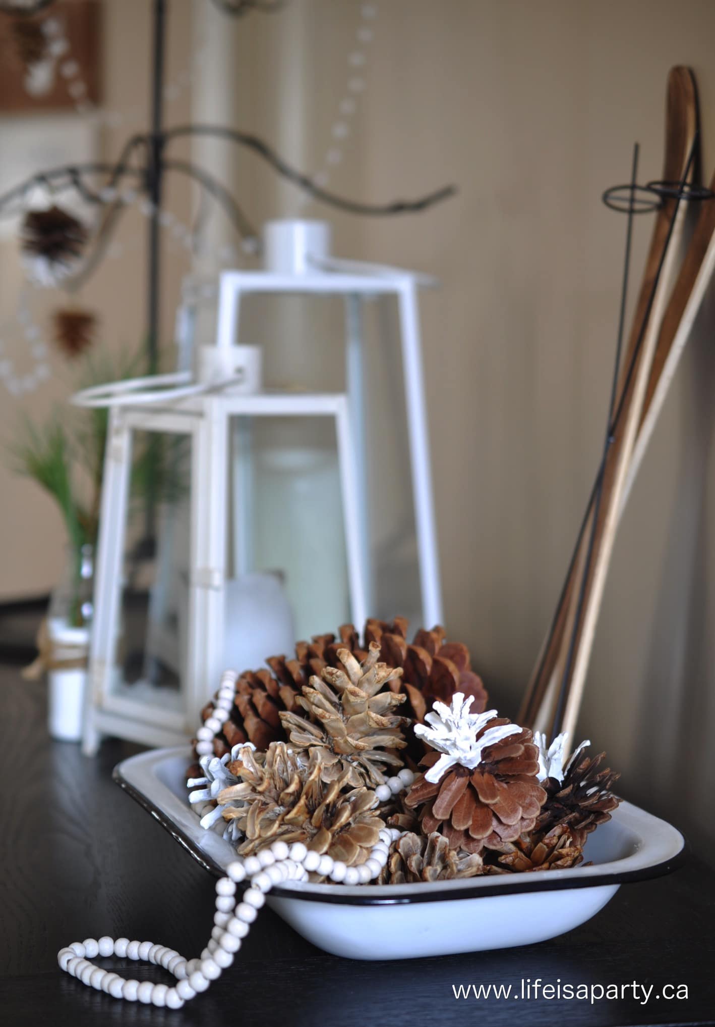 scented Bleached Pinecones used in Christmas decor