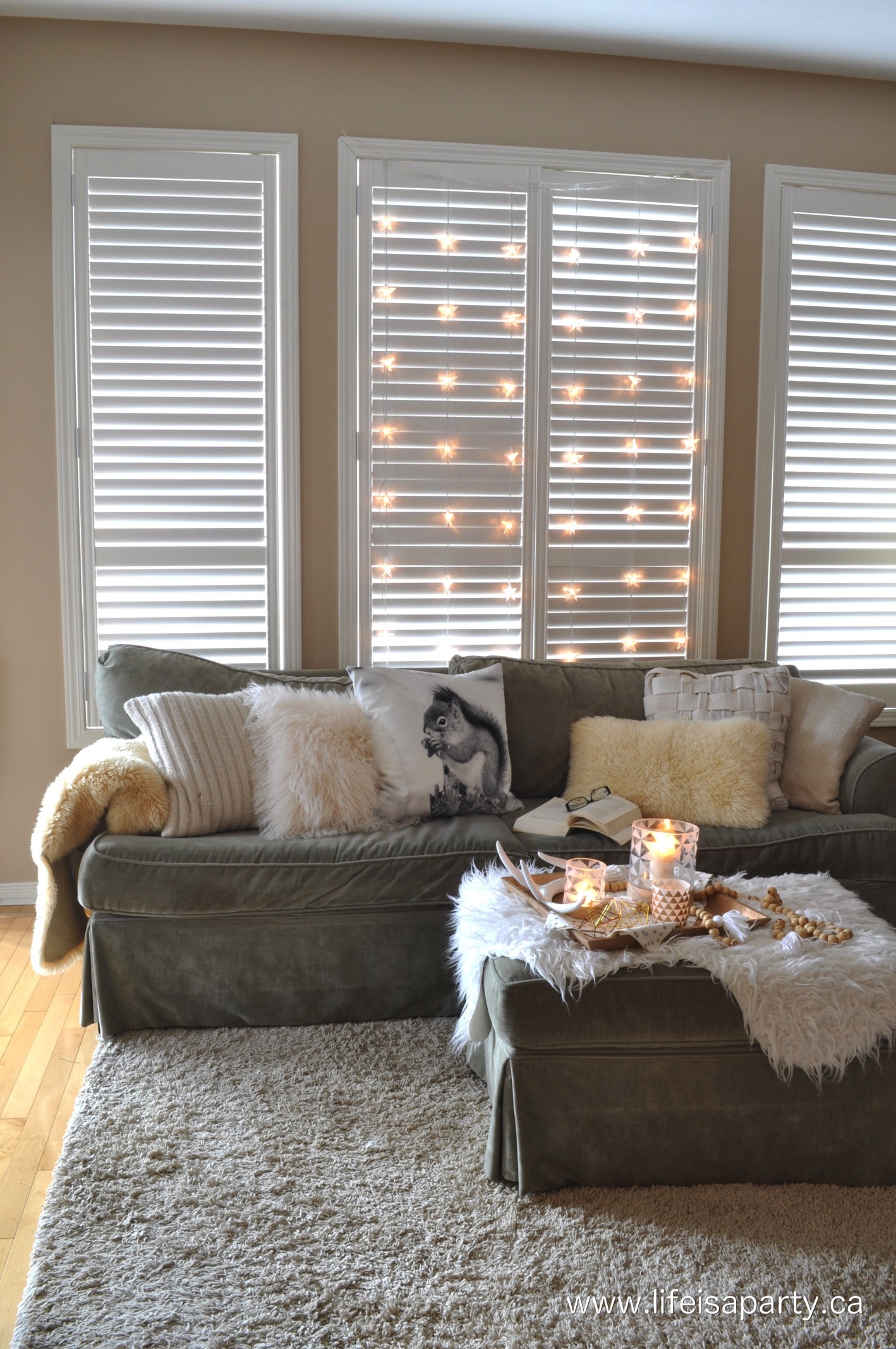 Scandinavian inspired Christmas living room