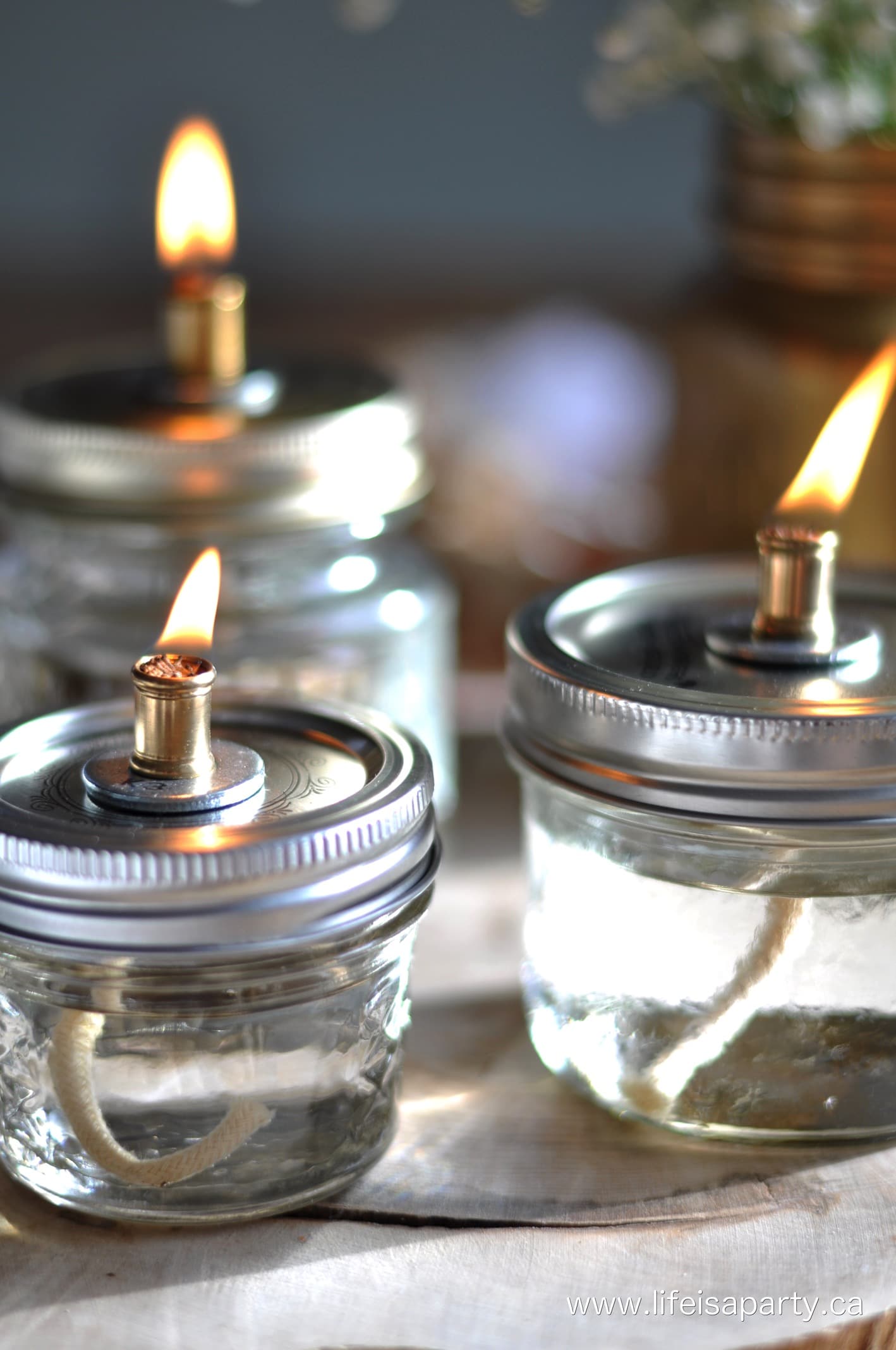DIY Mason Jar Oil Lamps