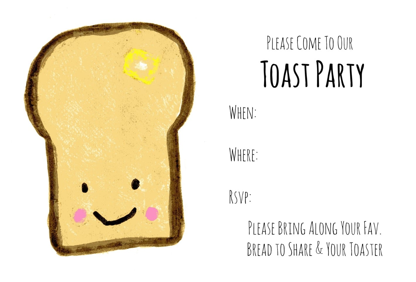 toast party invitation free printable