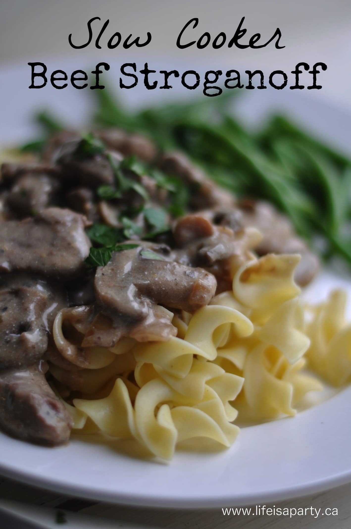 Slow Cooker Beef Stroganoff -easy, perfect for a busy weeknight, made with all fresh ingredients (no canned soups), and delicious. Highly recommend.