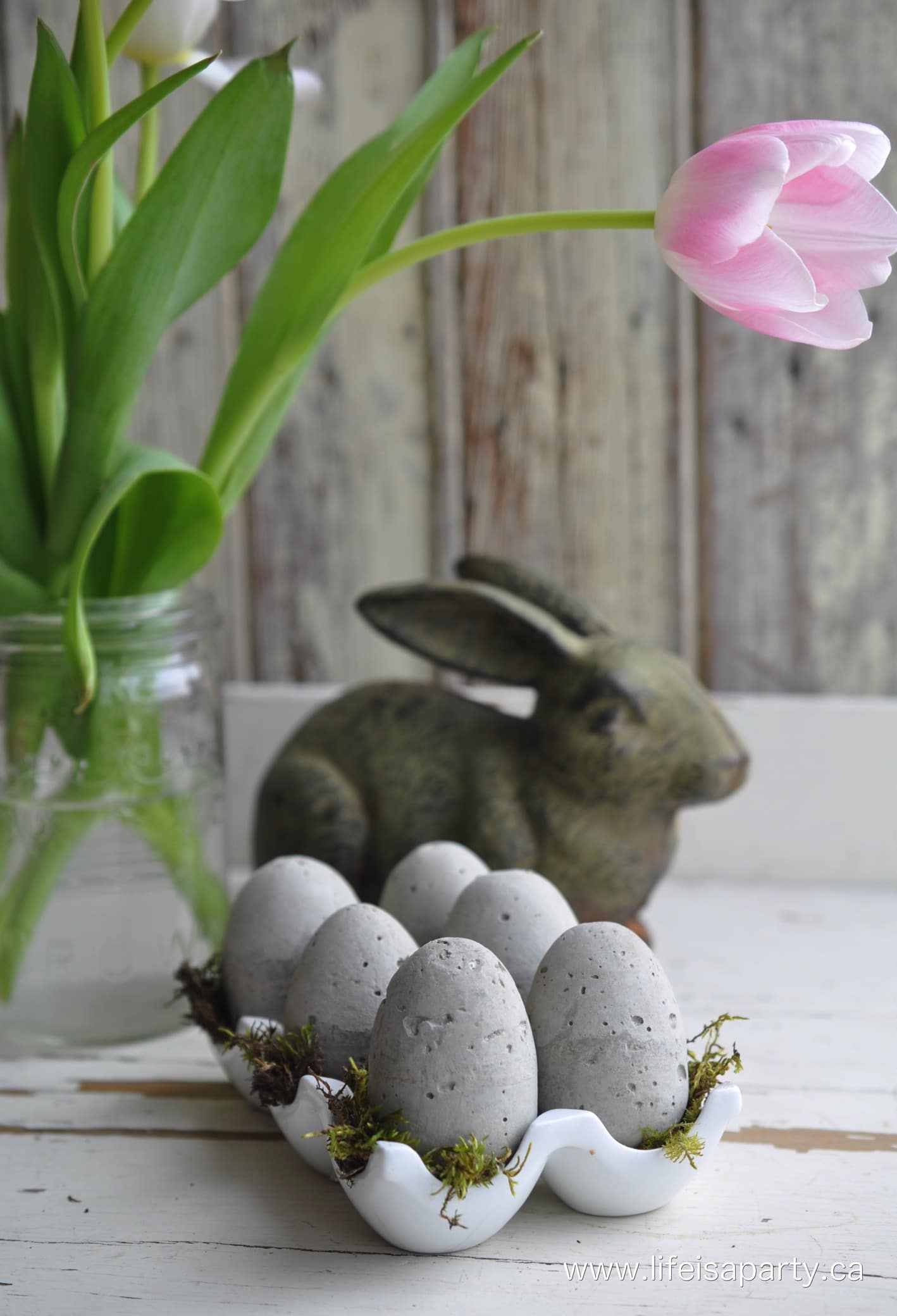 How To Make Cement Easter Eggs: See how to use plastic Easter eggs as moulds to make your own cement eggs.