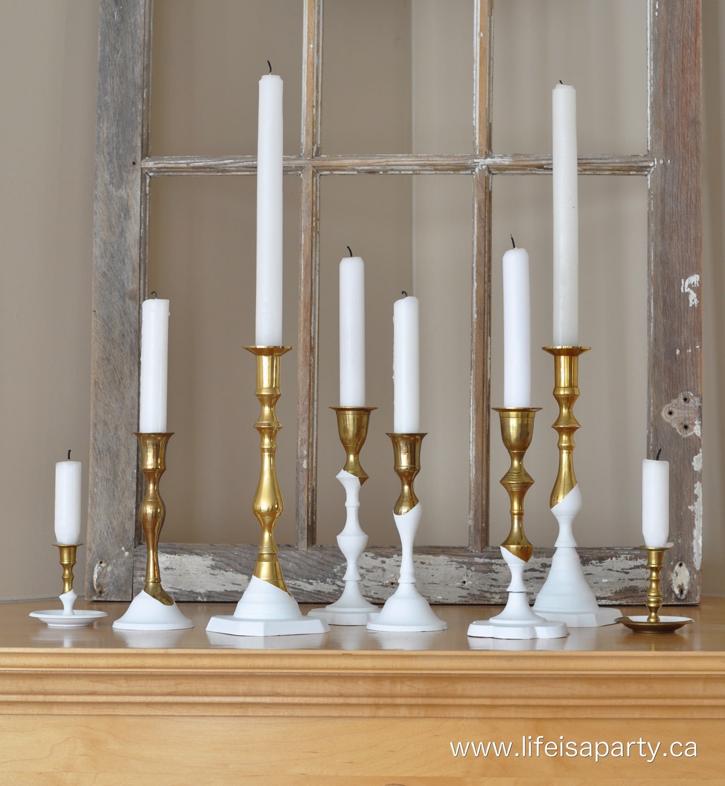 Paint Dipped Brass Candlestick Holders