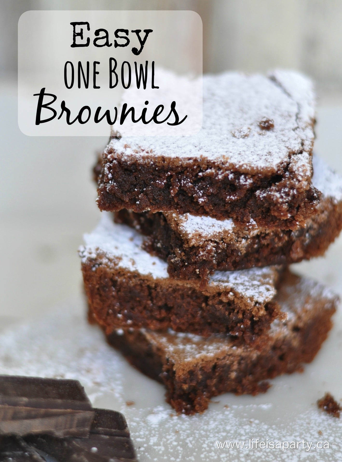 Easy One Bowl Brownies: easy to make, simple ingredients you already have in your pantry, and better than a store mix. Promise.