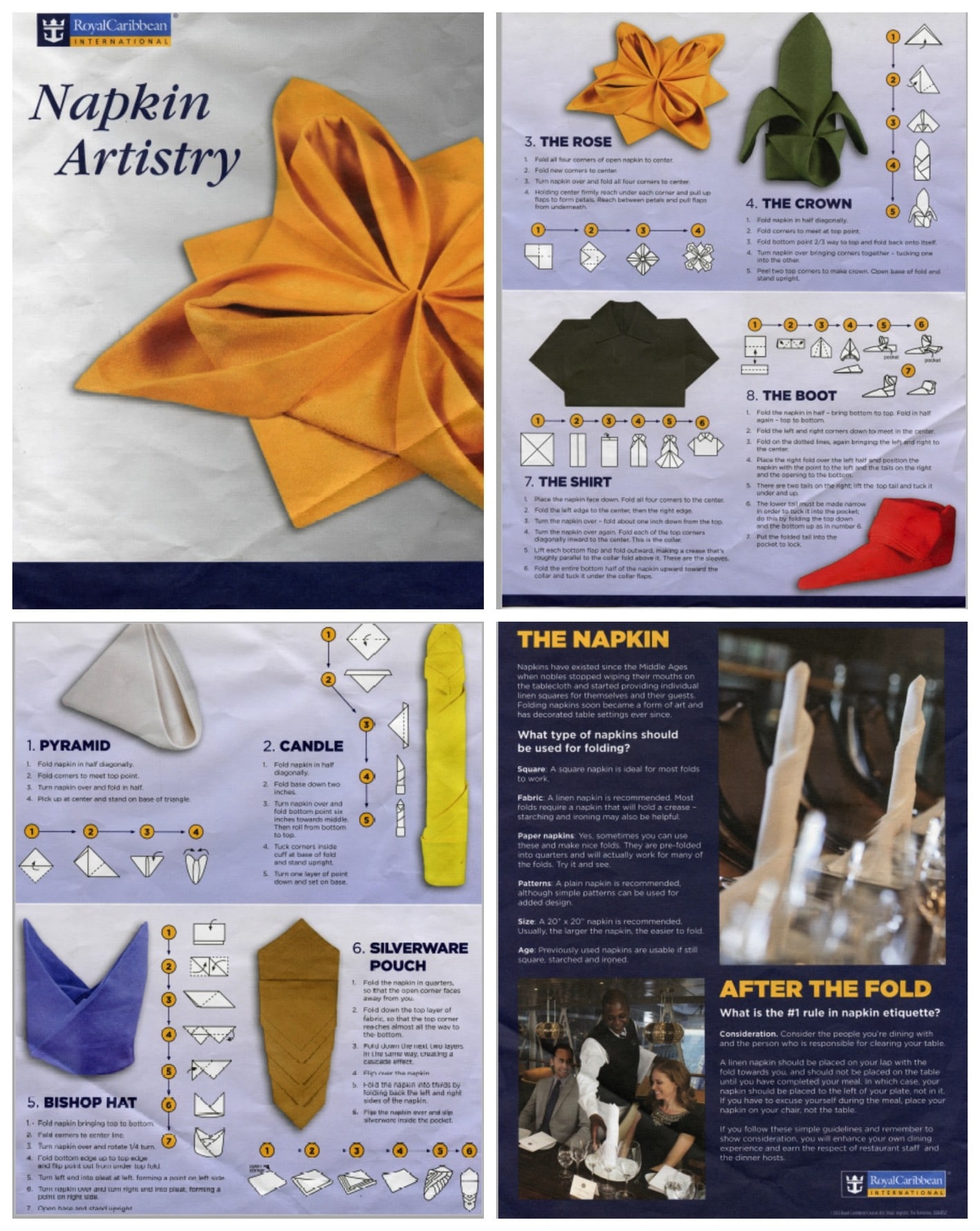 Napkin folding instructions