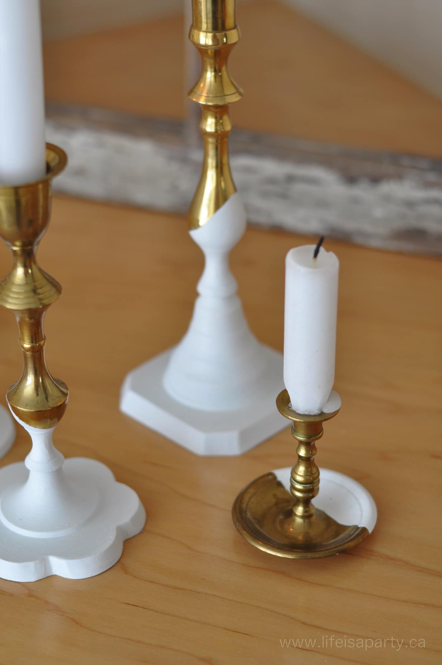 how to paint brass candlesticks