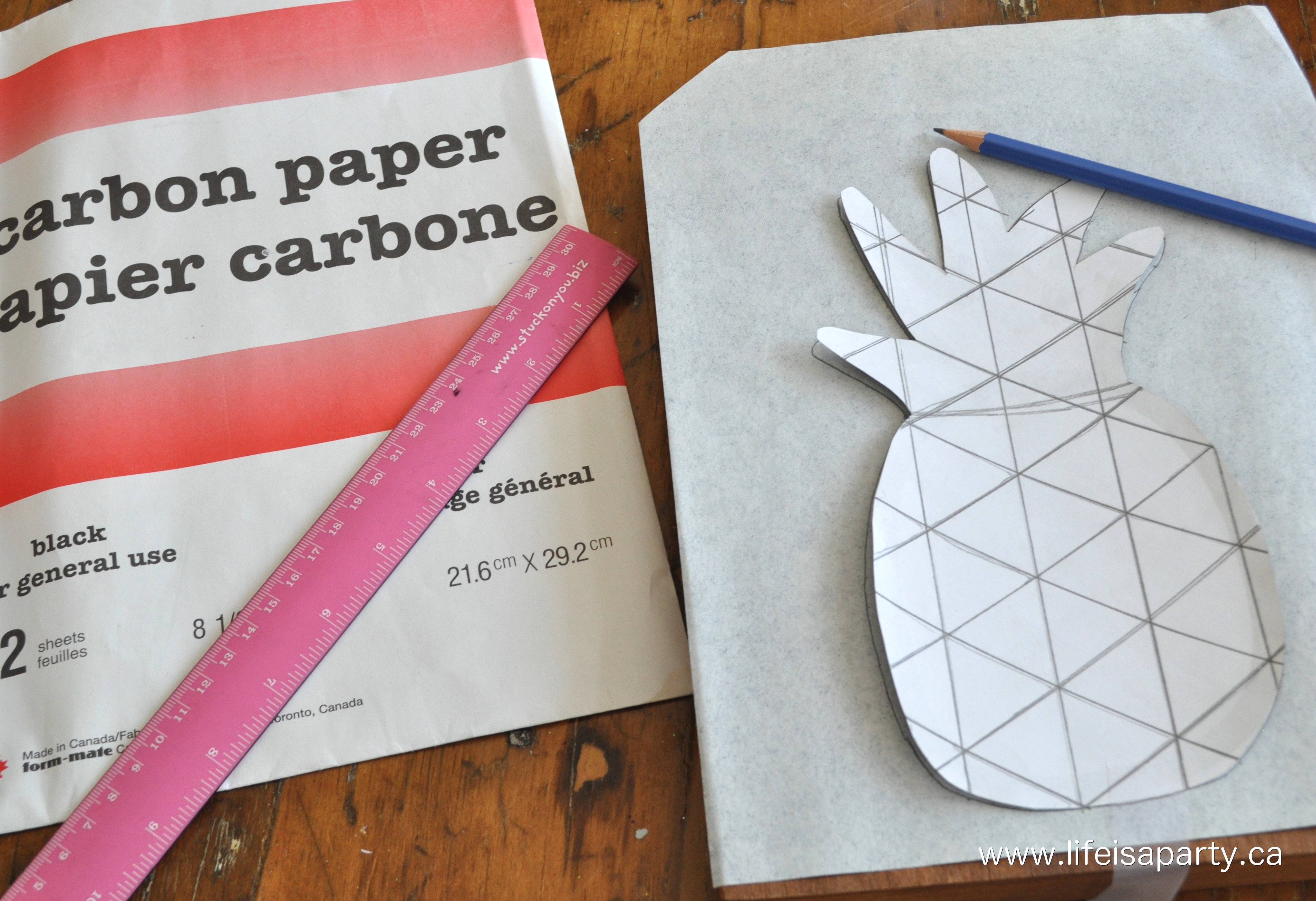 using carbon paper to transfer a pattern