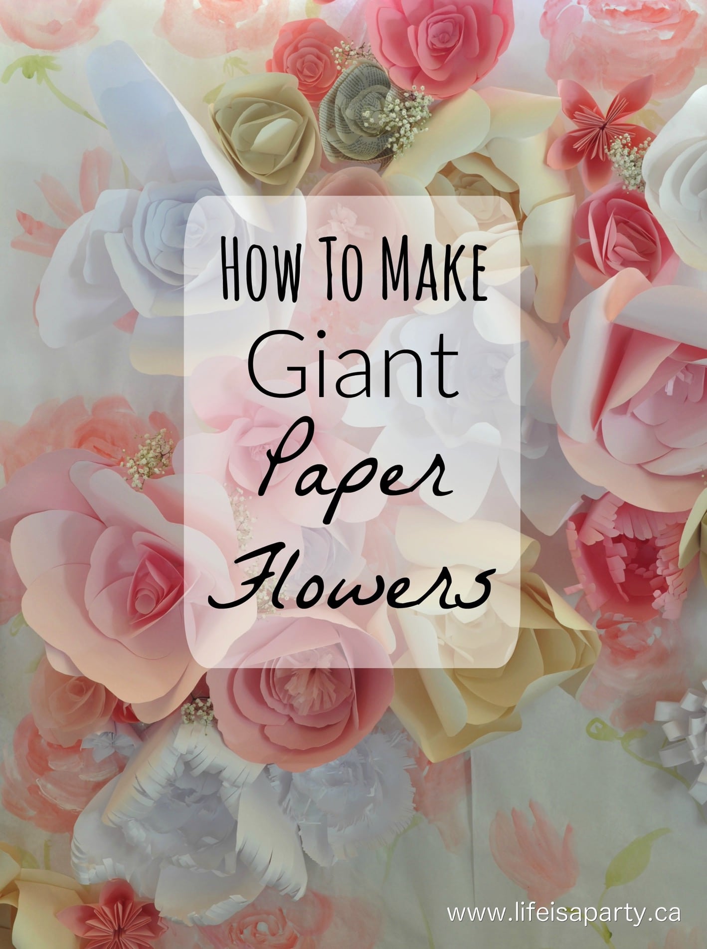 How To Make Giant Paper Flowers: see how to turn regular paper into beautiful and inexpensive flowers, from large to small in a video tutorial. This diy is perfect for a wedding, shower, or home decor.