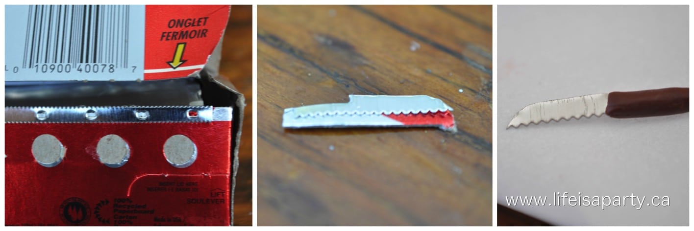 how to make a miniature dollhouse food knife