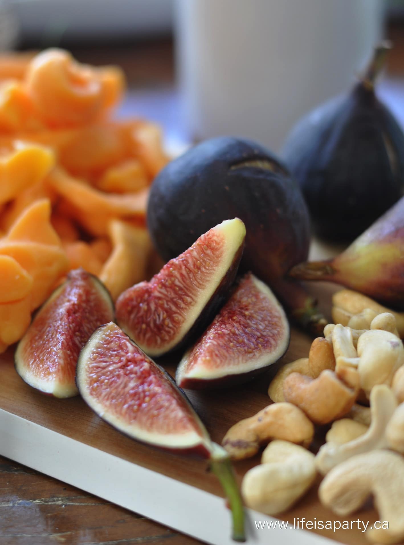 fresh figs on a cheese board