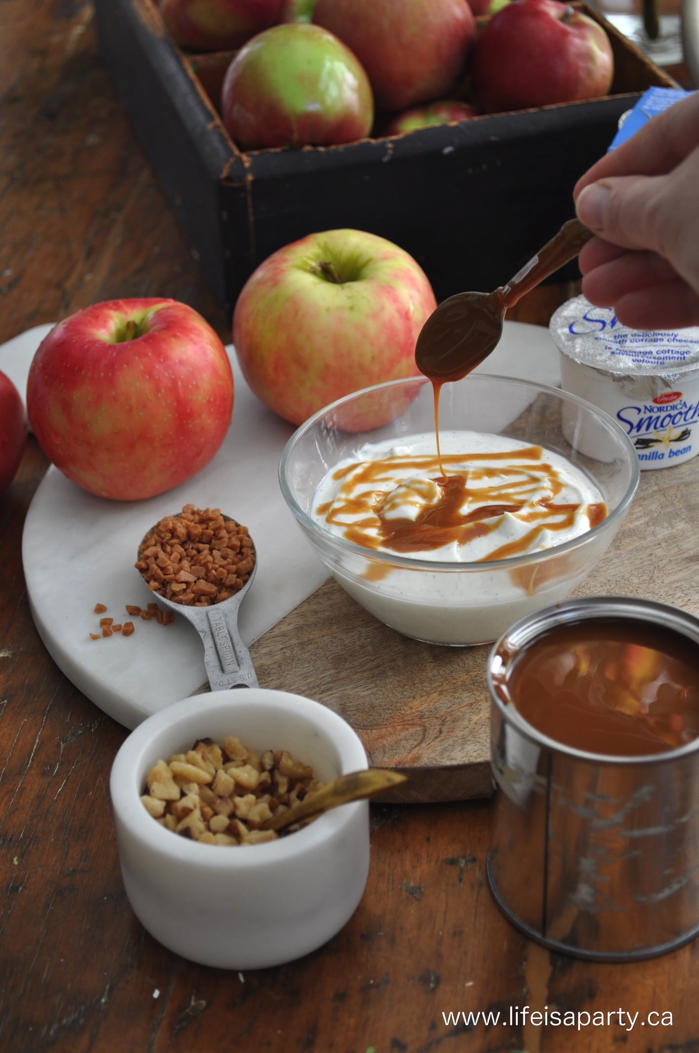 Smooth Cottage Cheese Apple Dip