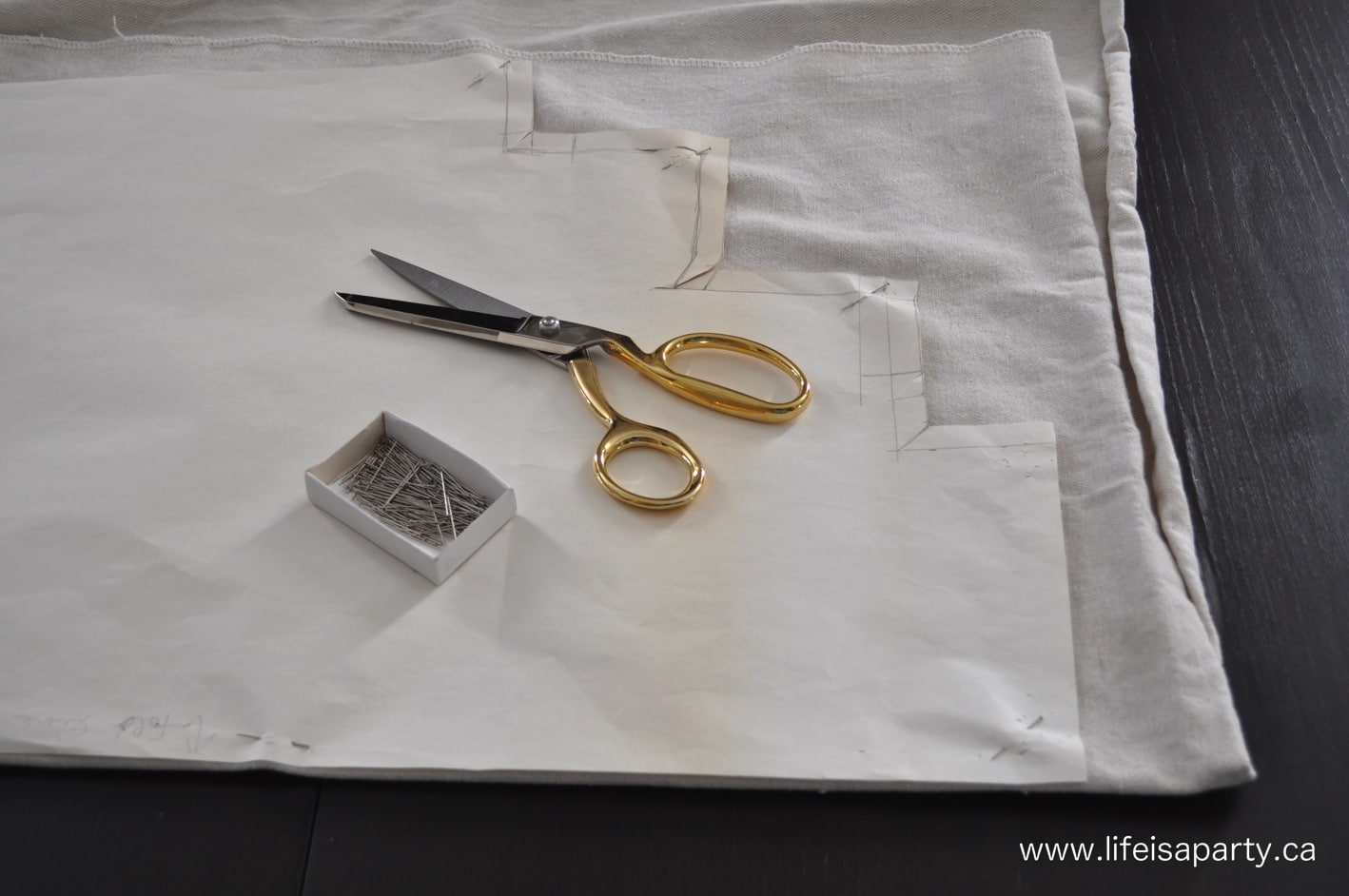 making a pattern for a parsons chair slipcover