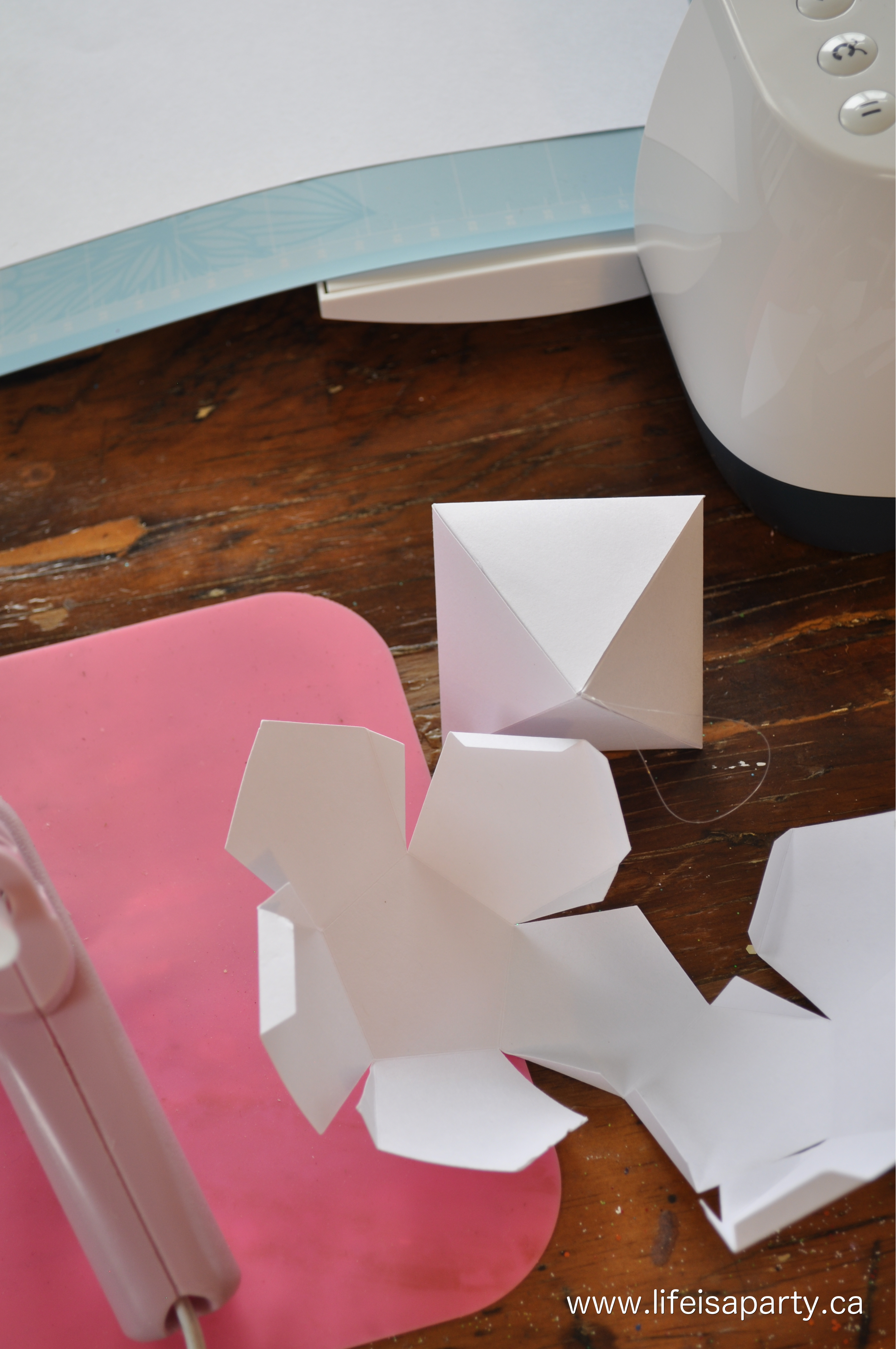 Cut out 3D Paper Geometric Cricut Christmas Ornaments