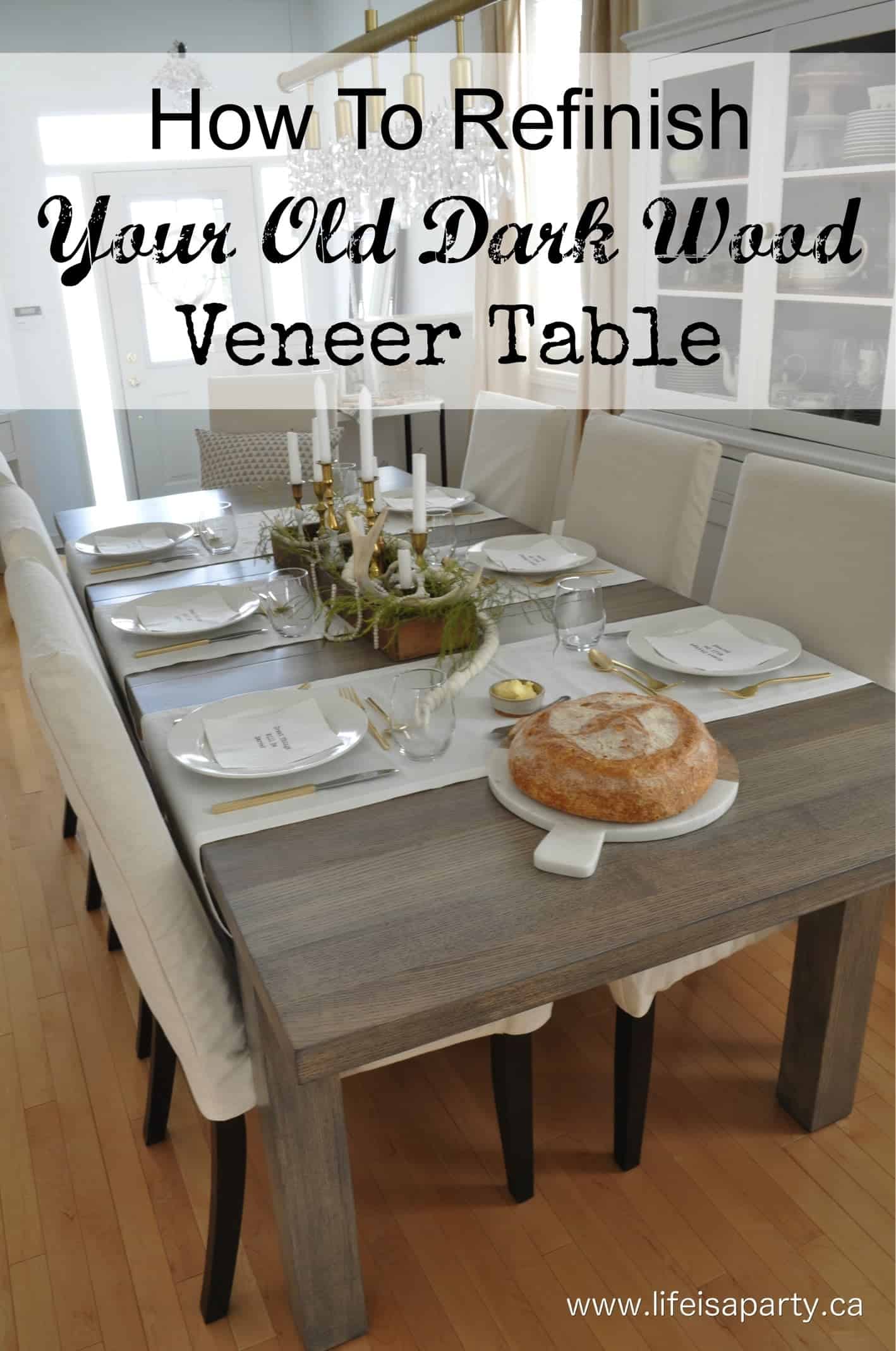 How To Refinish A Dark Wood Veneer Dining Room Table - How To Sand And Refinish Table