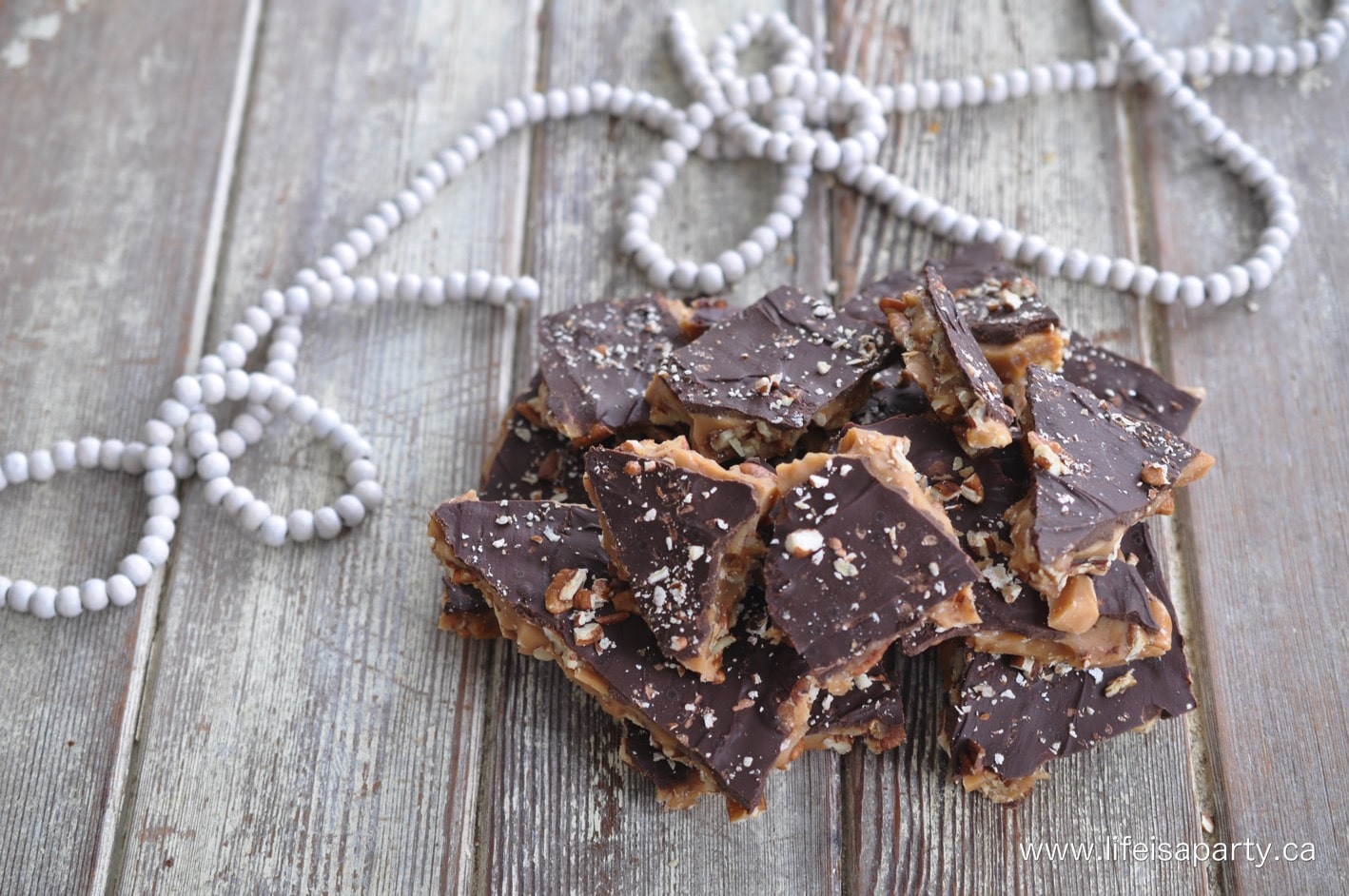 Pecan Butter Crunch English Toffee Recipe: Home made candy recipe, perfect for gift giving.