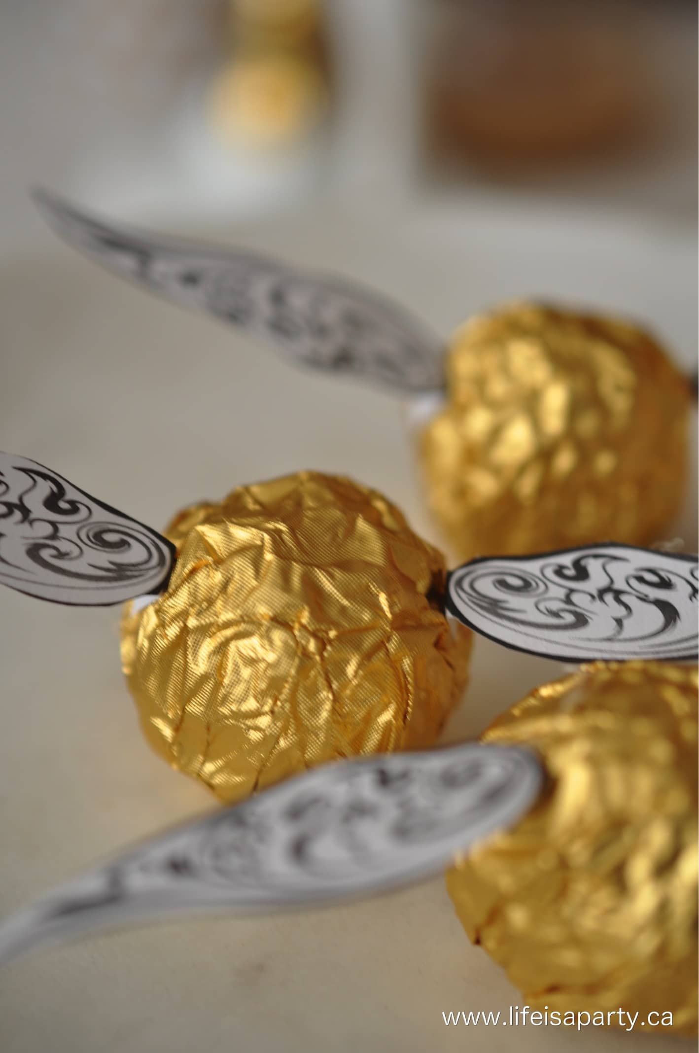 golden snitches made from chocolates