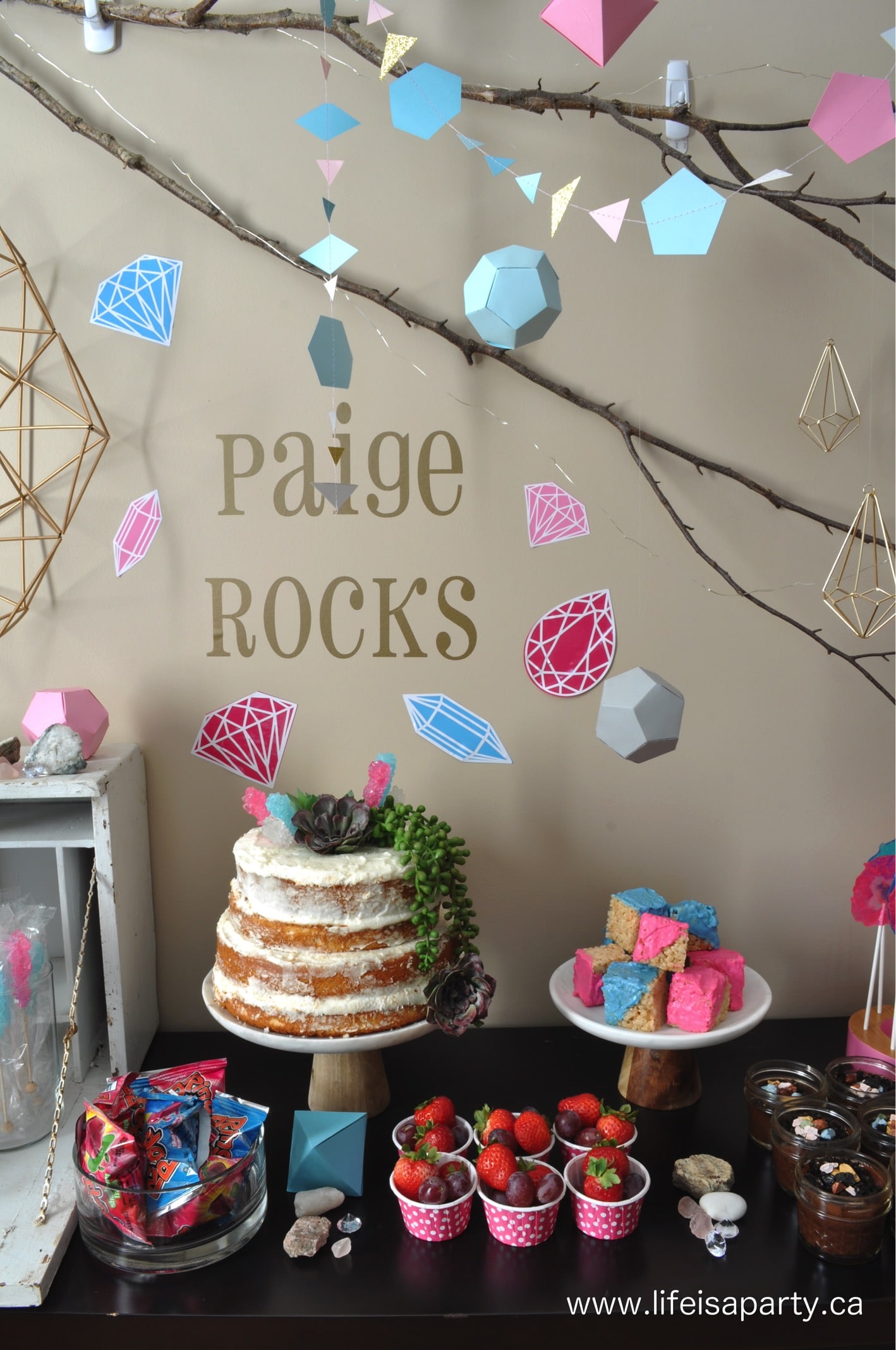 Rock themed dessert table