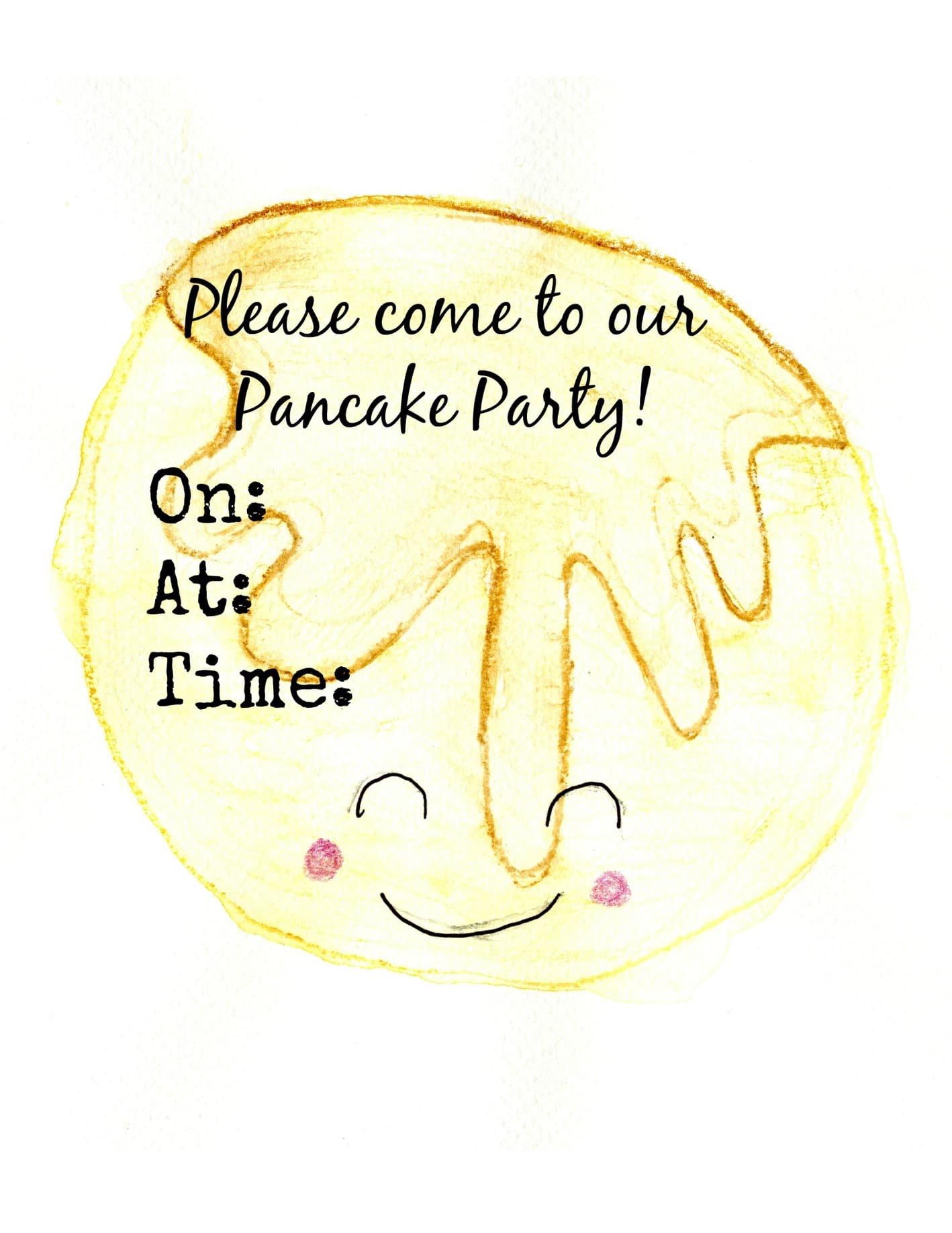 free pancake party invitation printable