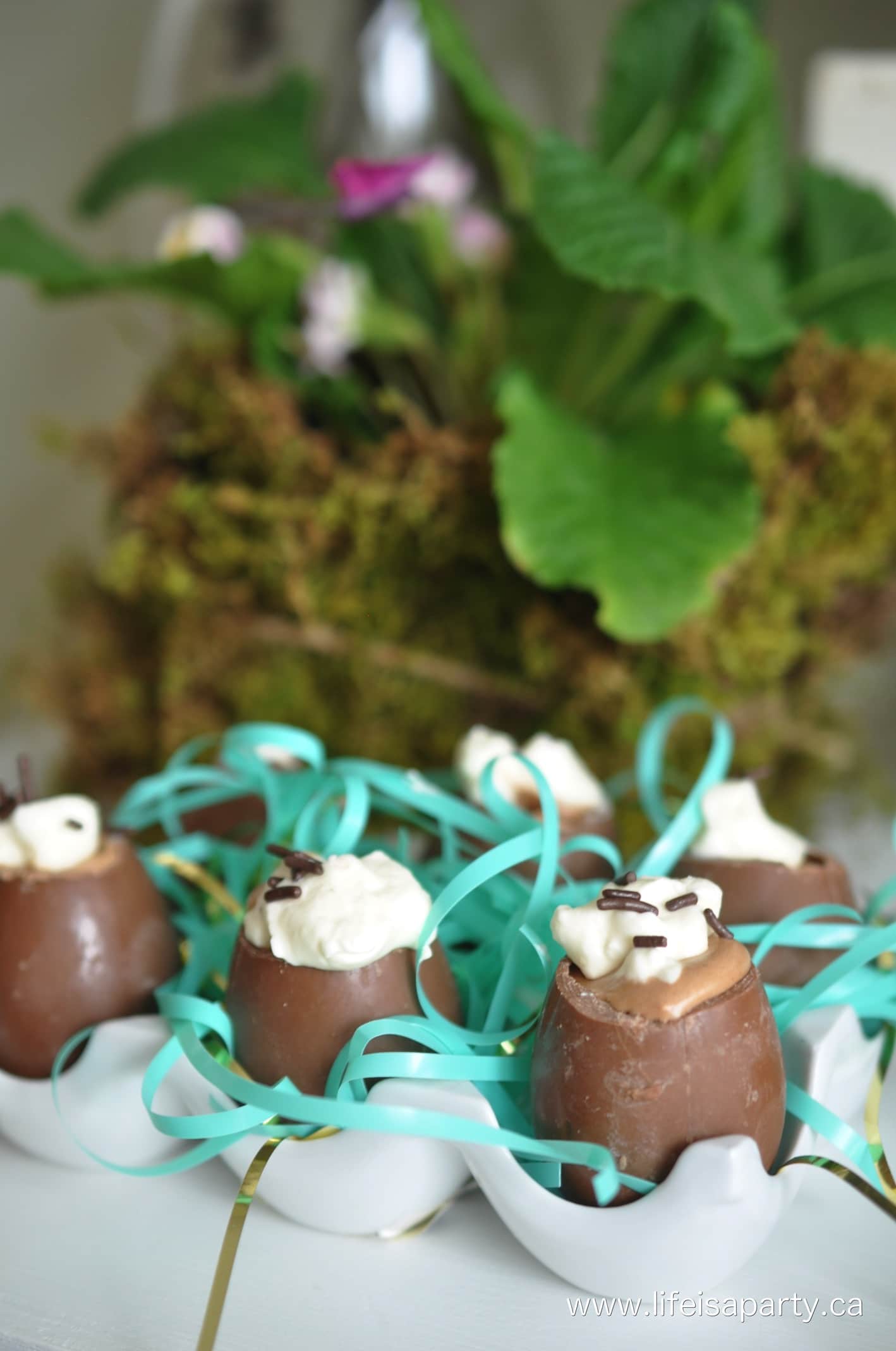 chocolate mousse Easter eggs brunch dessert