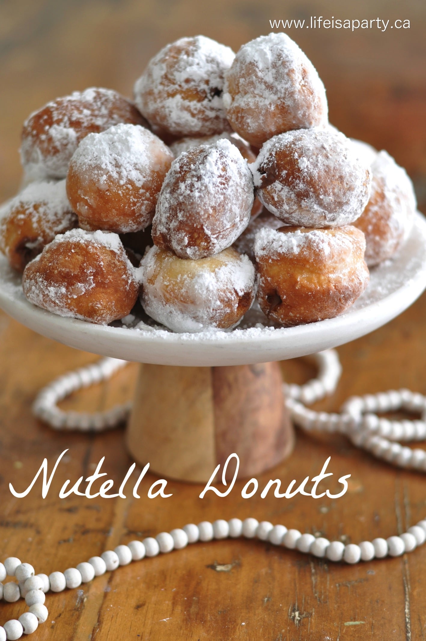 Nutella Mini Donuts: This easy dough is made in the brad machine. These are so, so good, the perfect treat.
